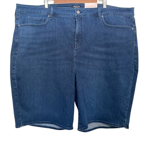 NYDJ Womens NWT Curves 360 Habana Sideseam Slit Stretch Jean Shorts Plus Size 28 - Picture 2 of 10